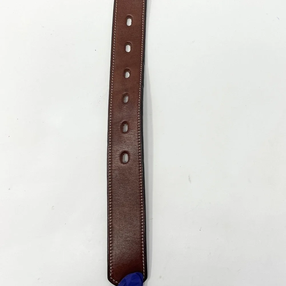 Hanks Belts The Esquire 100 Year Brown Leather Made in USA Sz 50 Belt Stitched